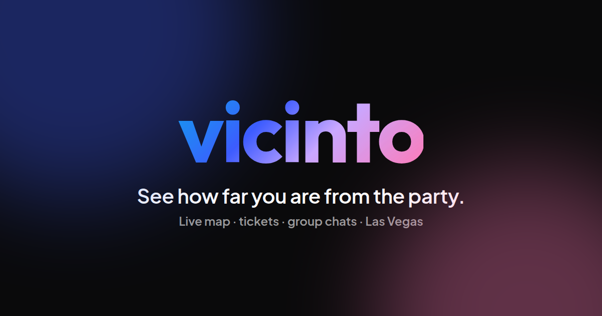 Vicinto: see how far you are from the party.